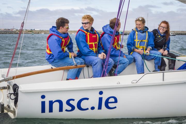Sailing with the Irish National Sailing Club at Dun Laoghaire Harbour (West Pier) Co Dublin