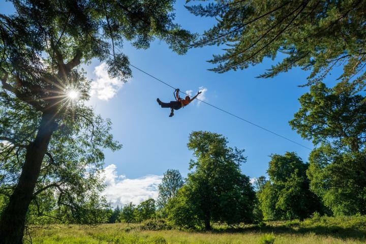 Ziplining at Zipit Forest Adventures in Tibradden Wood Co Dublin