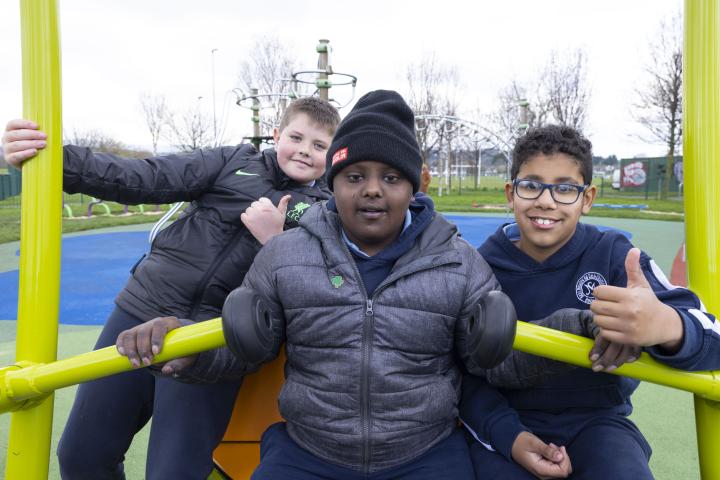 Wheelchair user We-Go-Swing installed in Kilbogget Park