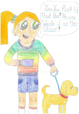 Dog Fouling poster featuring a person ealking hteir dog saying the slogan: You You pick up the poo