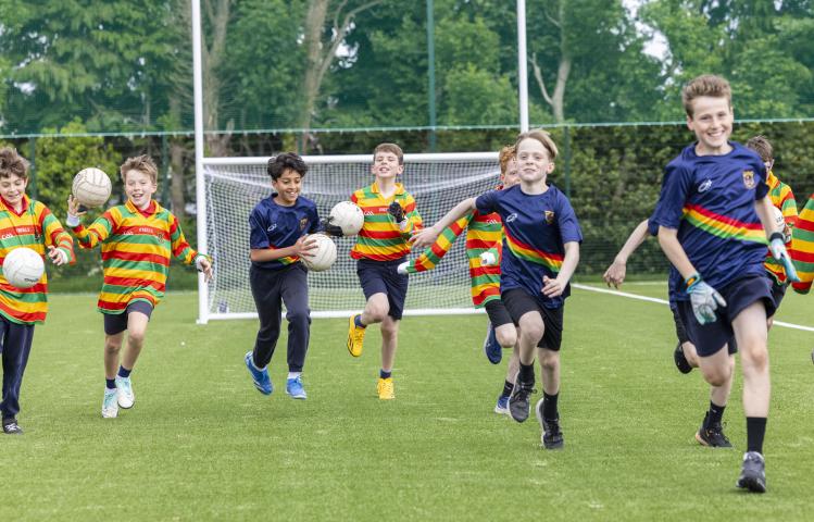 Students from Oatlands Primary School 5th class enjoying the new pitches