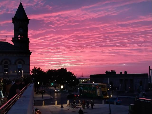 Evening sky overlooking Dun Laoghaire town