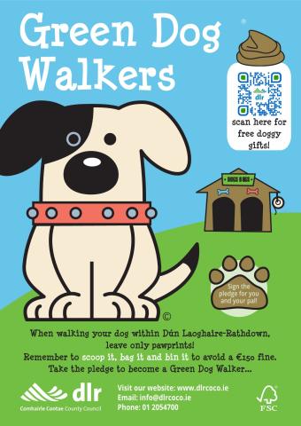 Green Dog Walker Poster