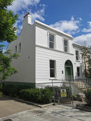 A former office building transformed into residential apartments.