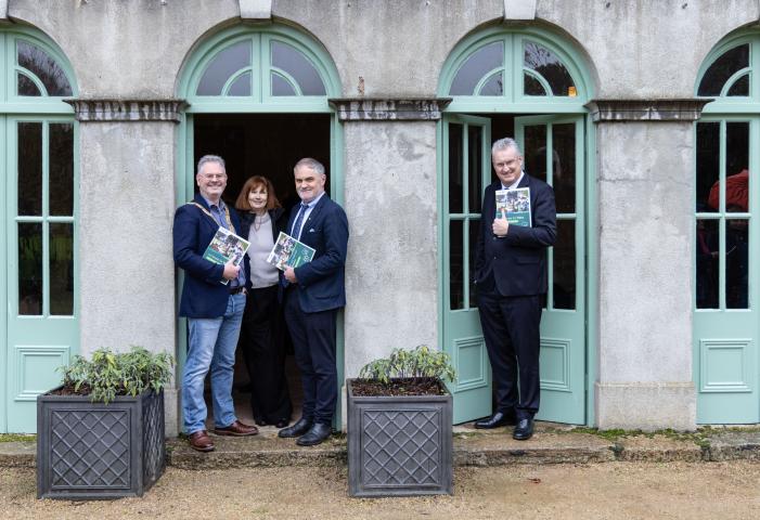 Councillor Jim O'Leary, Cathaoirleach, Dún Laoghaire-Rathdown County Council with Therese Langan, Director of Services, DLR, Ruairí Ó Dúlaing, Senior Parks Superintendent, DLR and Frank Curran, Chief Executive, DLR.