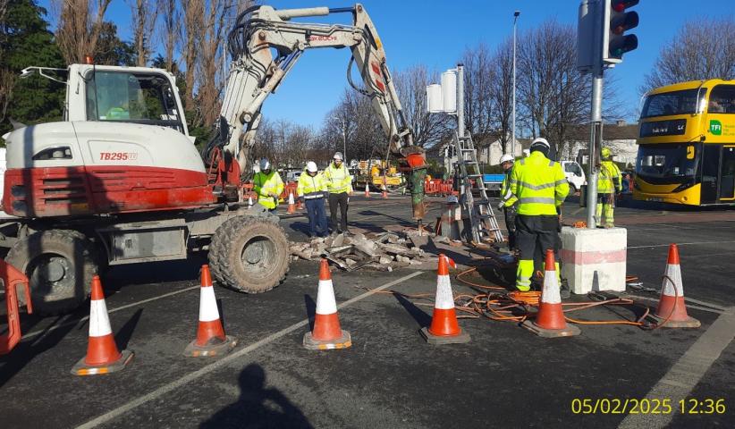 Construction work going on Bakers Road