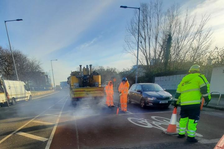 Construction work going on Bakers Road