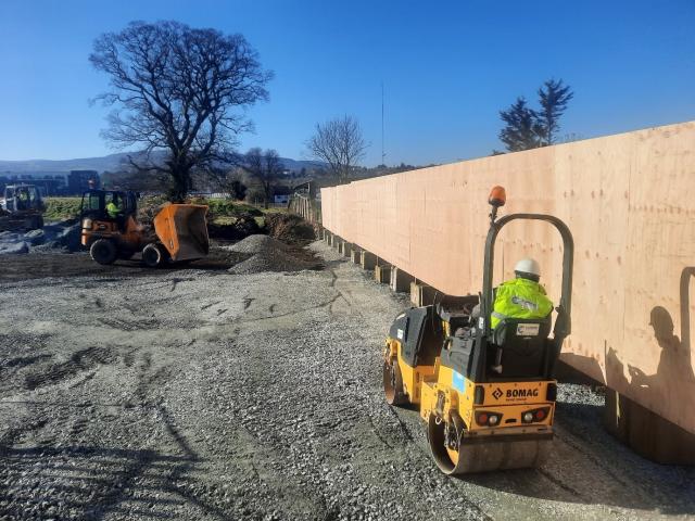 Construction work going on Bakers Road