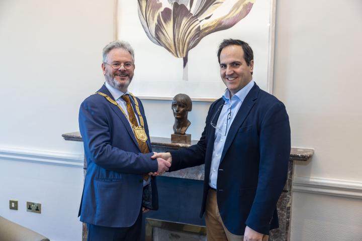 Cllr Jim O'Leary, Cathaoirleach dlr with European Commission 'Probono' Project Officer, Pau García