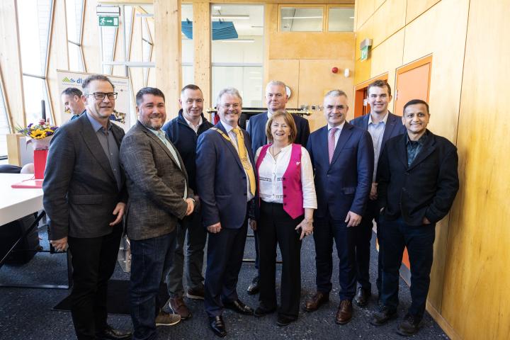 Cllr Tom Murphy, Cllr Oisin O’Connor, Cllr Michael Flemming, Cathaoirleach Cllr Jim O’Leary, Cllr Lettie McCarthy, Cllr Kevin Daly, Minister Dara Calleary TD, Cllr Pierce Dargan and Cllr Kazi Ahmed at the official launch of Ballyogan Library.