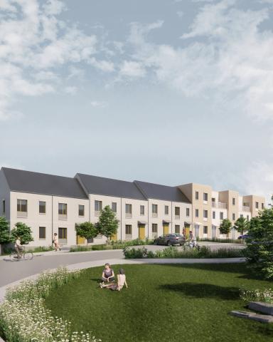 Generated image of proposed housing at Blackglen Road