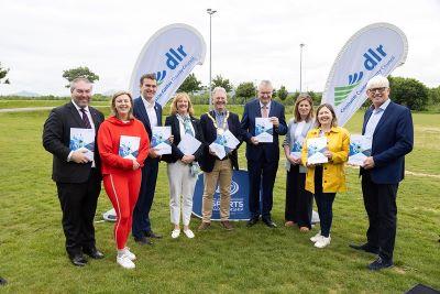 Barry Ward, TD., Cllr Lauren Tuite, Cllr Pierce Dargan, Una May, CEO Sport Ireland,  Cllr Jim O’Leary, Cathaoirleach, DLR,  Frank Curran, CE – DLR, Suzanne Bailey UCD Sport, Chair of dlr Sports Partnership, Cllr Carrie Smyth and Cllr JP Durkan