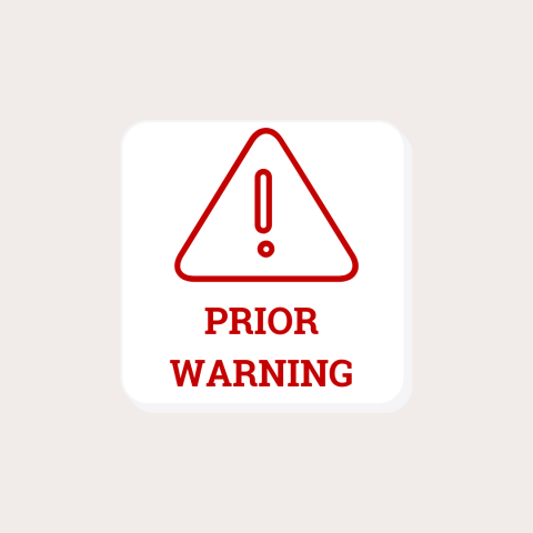 prior warning