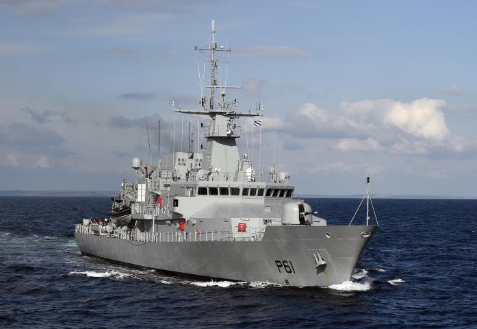 An image of the LÉ Samuel Beckett ship
