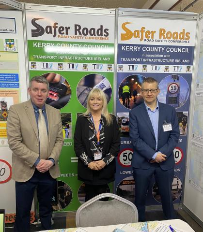 A picture of Declan Keogh, Road Safety Officer, Kildare County Council, Orlaith Maguire, Road Safety Officer, South Dublin County Council and Gerry Flaherty, Road Safety Engineer, Dún Laoghaire‑Rathdown County Council