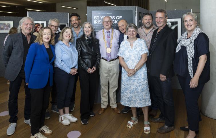 A group photograph at the exhibition