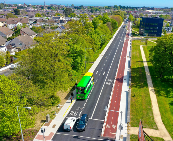 aerial view of road