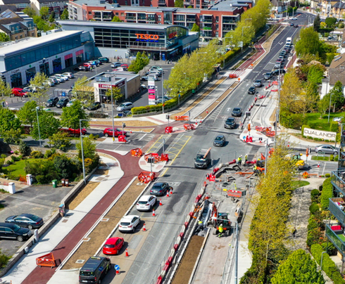 aerial view of road