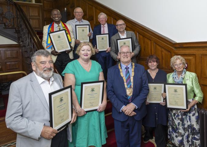 A group photograph at the Cathaoirleach awards