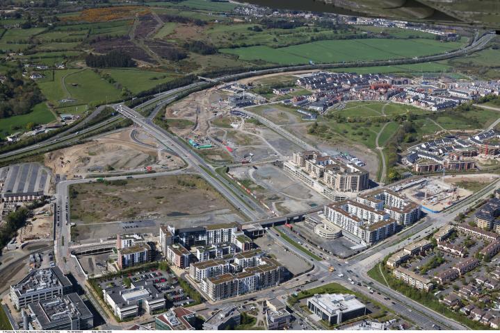 Aerial photograph of Cherrywood Town Centre and Environs.