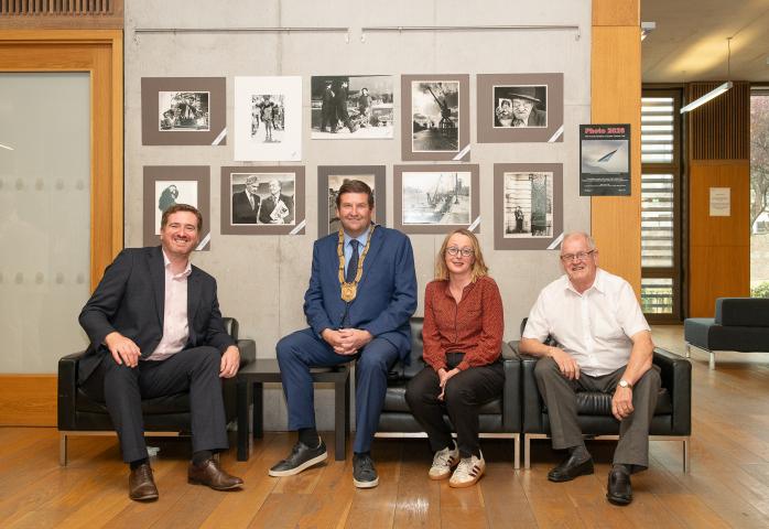 Cllr Michael Clarke, An Cathaoirleach Cllr Barry Saul, Cllr Martha Fanning &amp; Cllr Jim Gildea.
