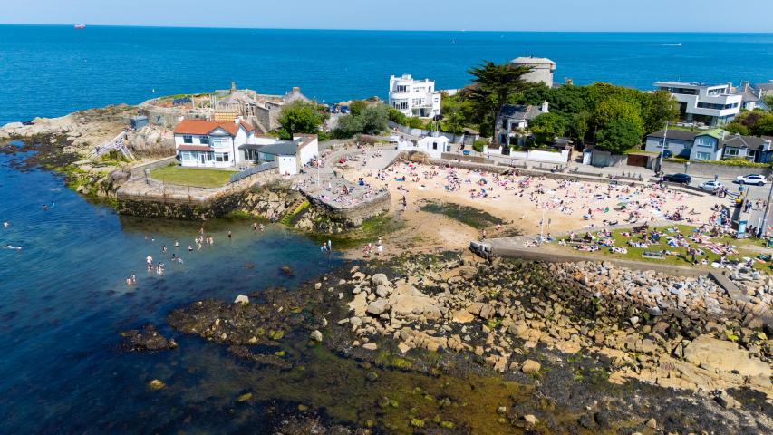 Sea and rocks at Sandycove Beach