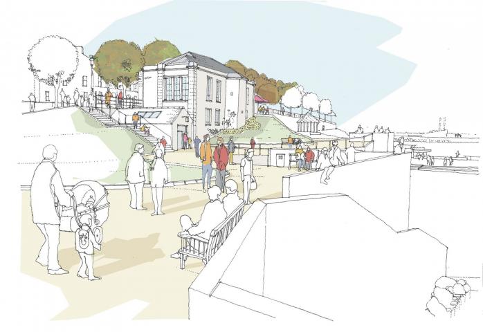 An artist’s view of the proposed development of Dún Laoghaire Baths, viewed from Newtownsmith An artist’s view of the proposed development of Dún Laoghaire Baths, viewed from Newtownsmith