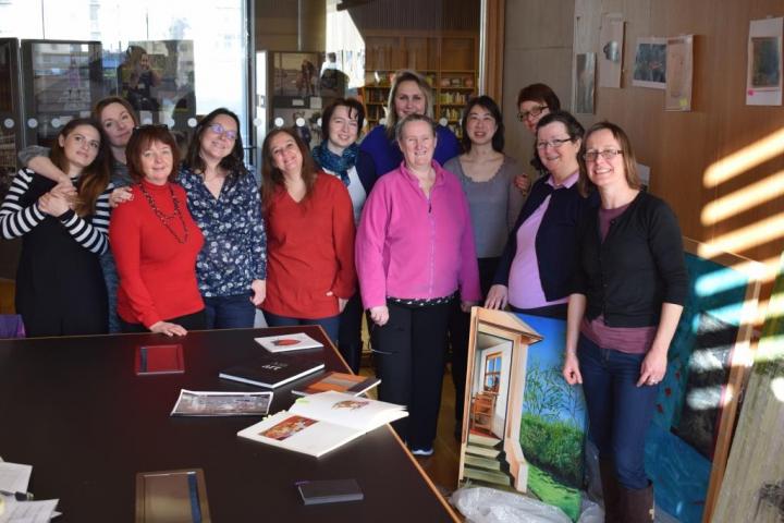 The group selecting the artwork