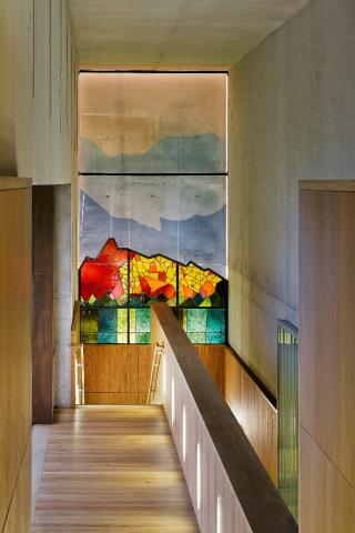 photograph of the glass artwork by Katharine Lamb in dlr LexIcon