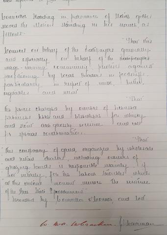 Council minutes from 1922 Meeting