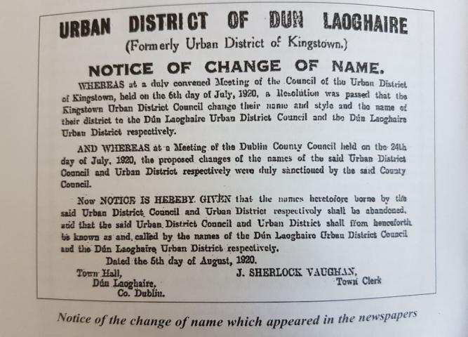 Kingstown - Dún Laoghaire Name Change