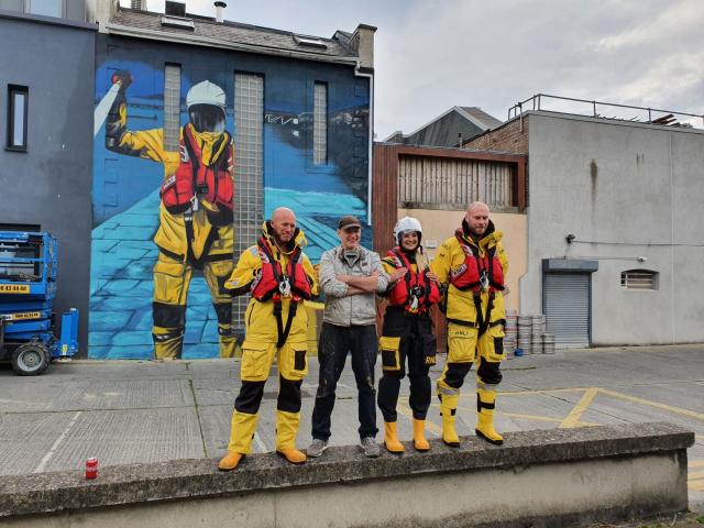 RNLI with Shane Sutton mural